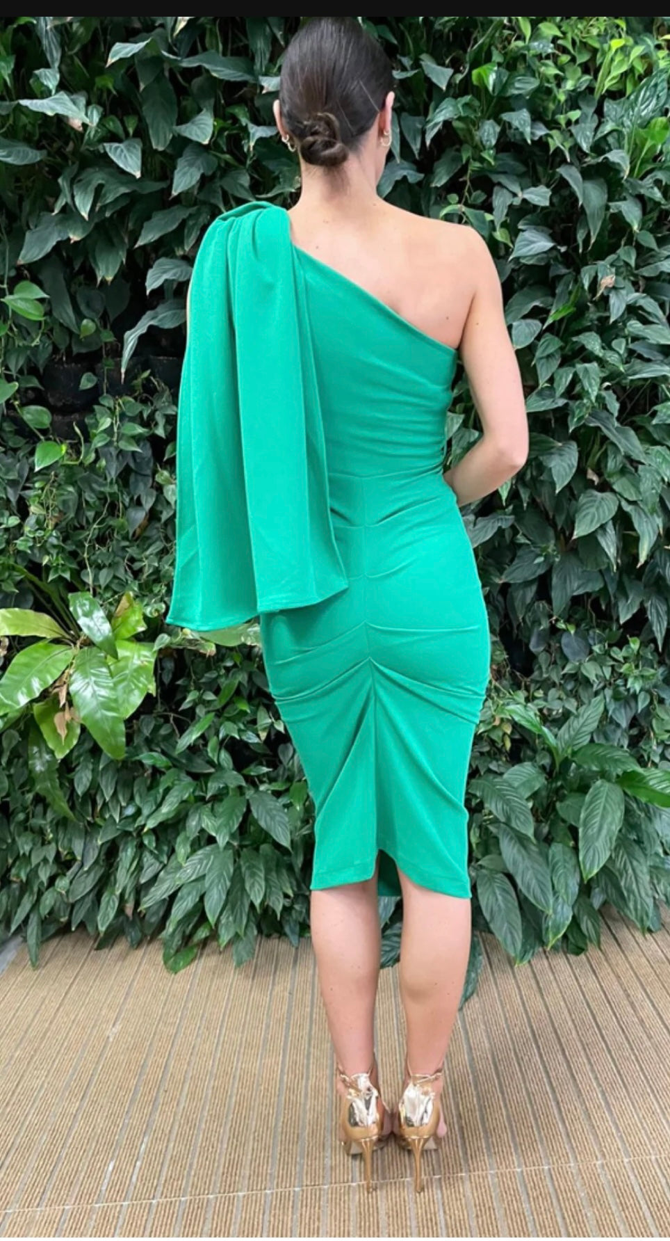 ZIRCONIUM Crepe Dress - Green