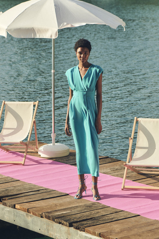 Teal blue Pia B pencil dress