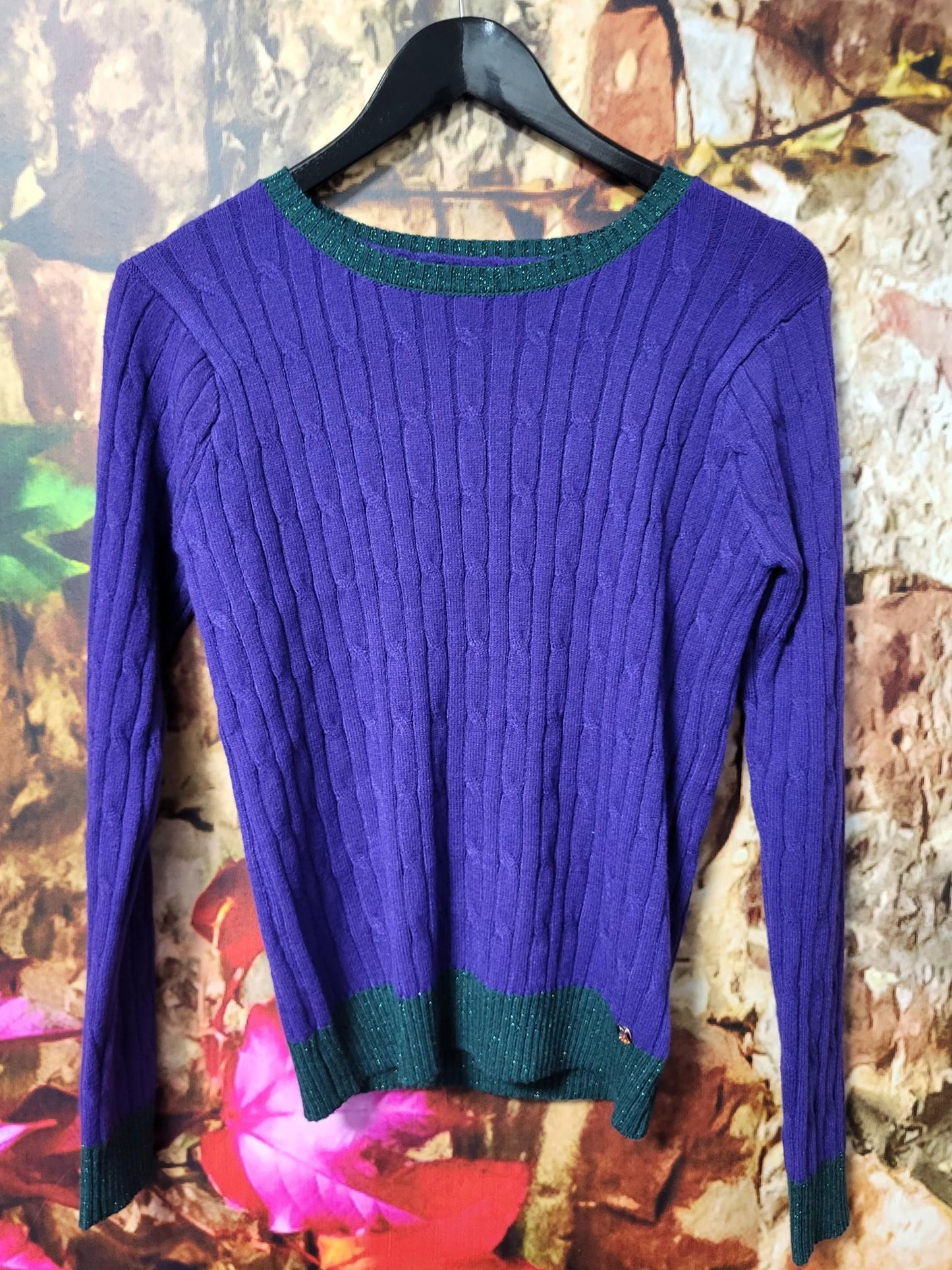 FLY GIRL ROUND NECK JUMPER GLITTER NECK DETAIL