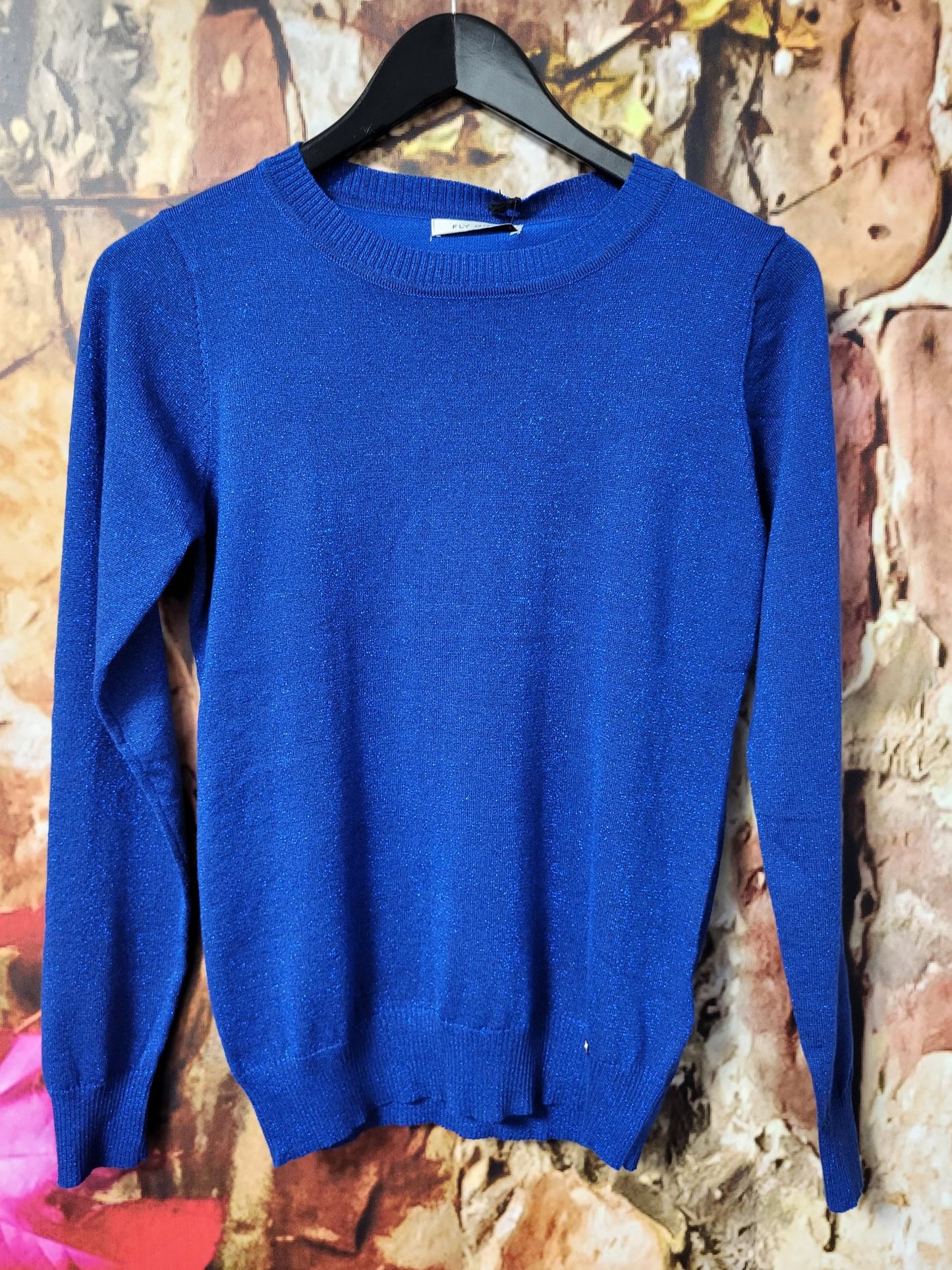 Round Neck FINE KNITT JUMPER GLITTER DETAIL