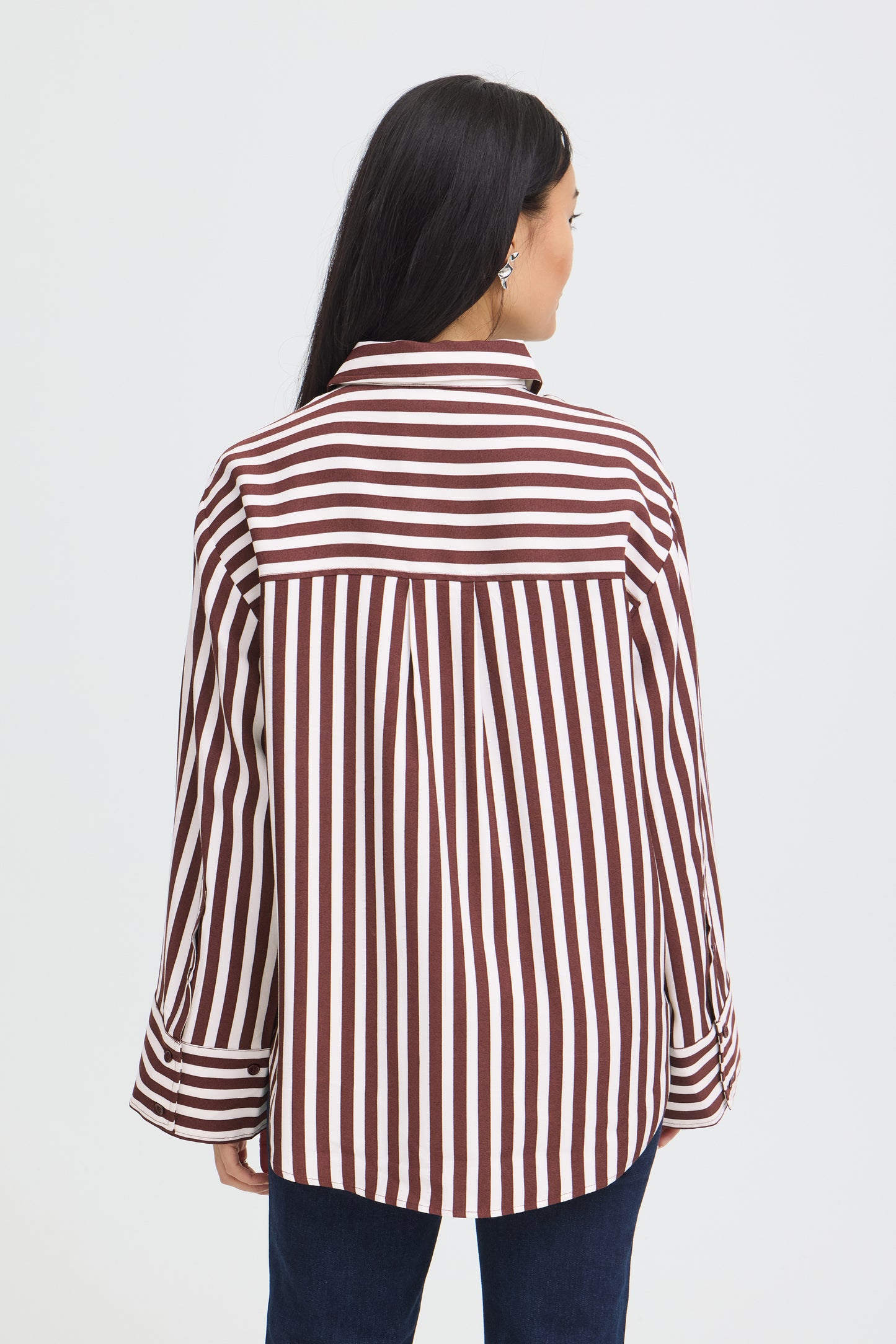 Fransa burgundy stripe shirt