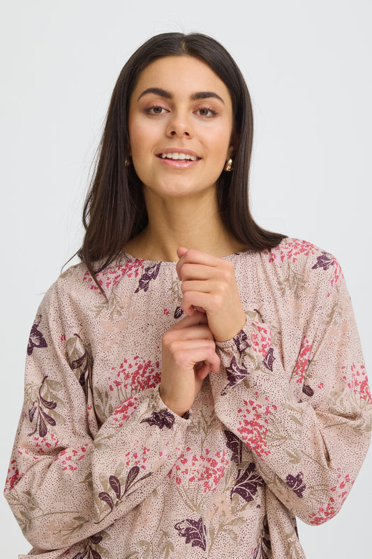 Fransa cream pattern blouse