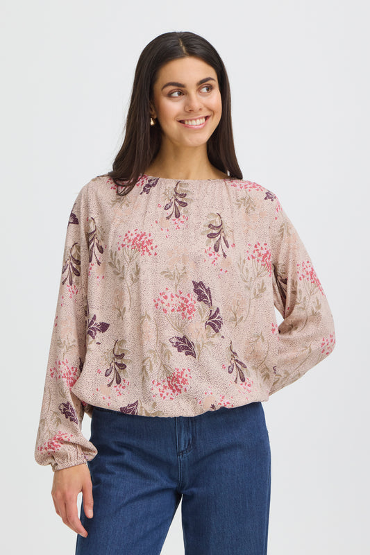 Fransa cream pattern blouse