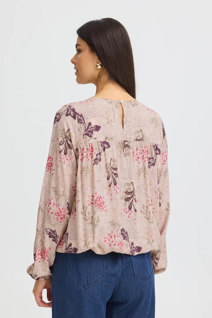 Fransa cream pattern blouse