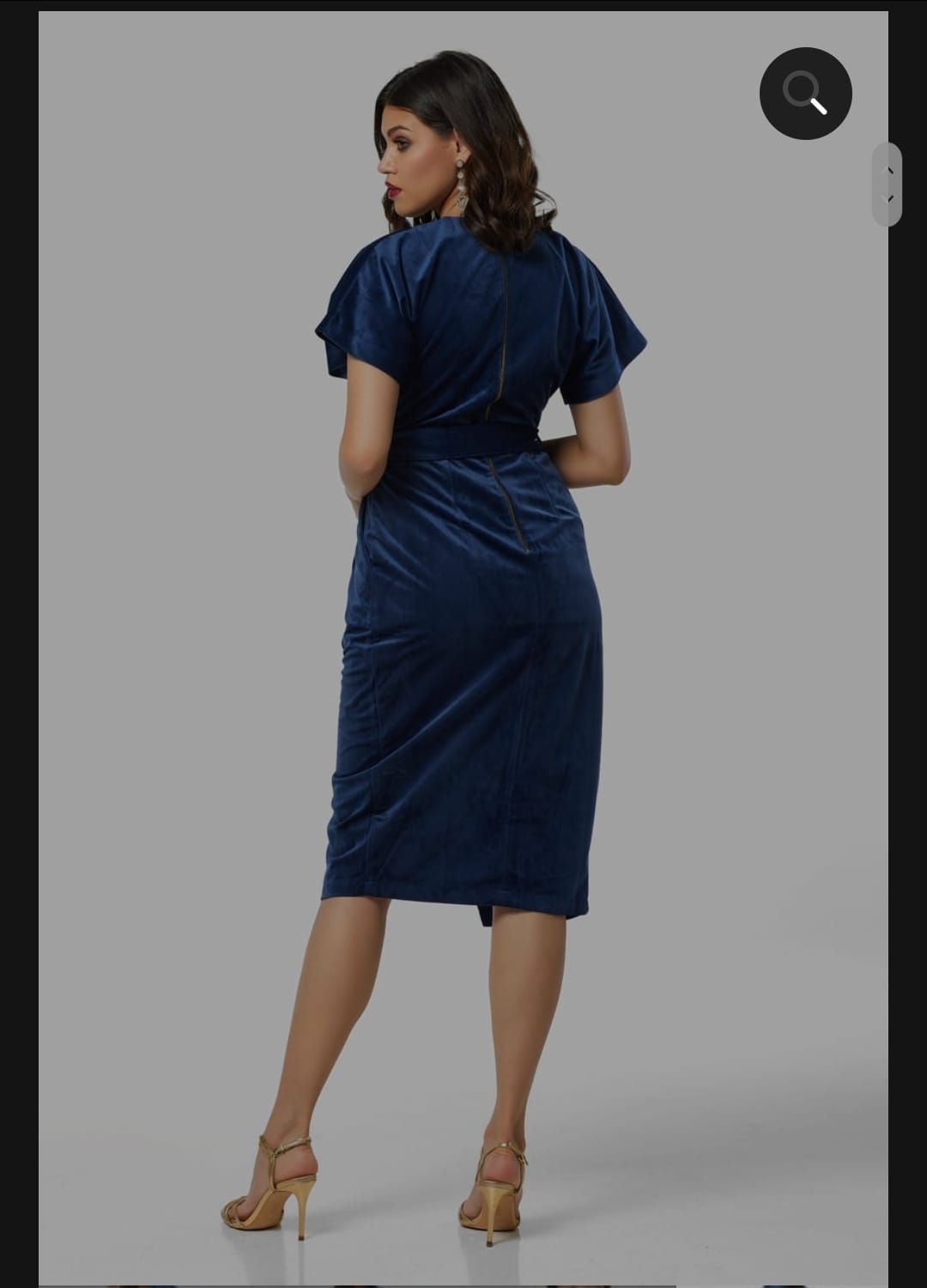 French Navy velvet wrap dress