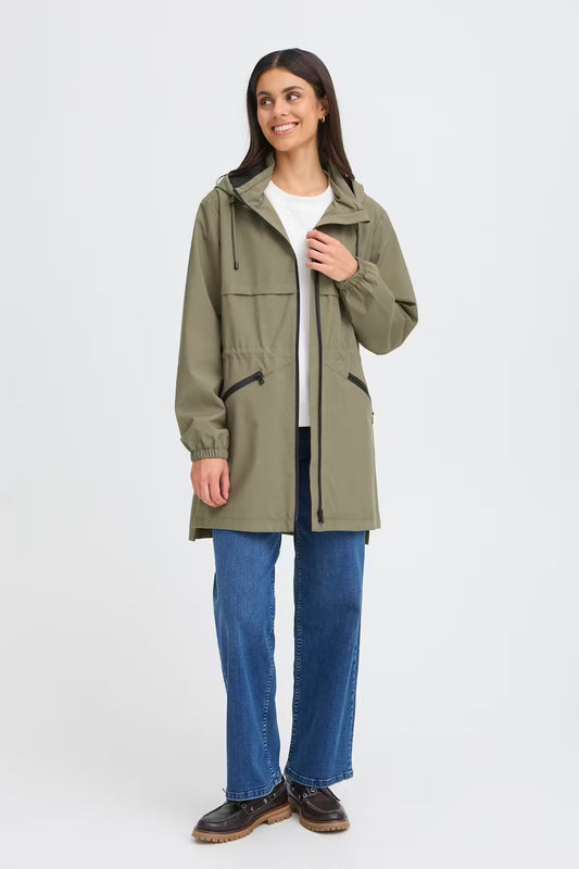 Fransa Olive green rain jacket