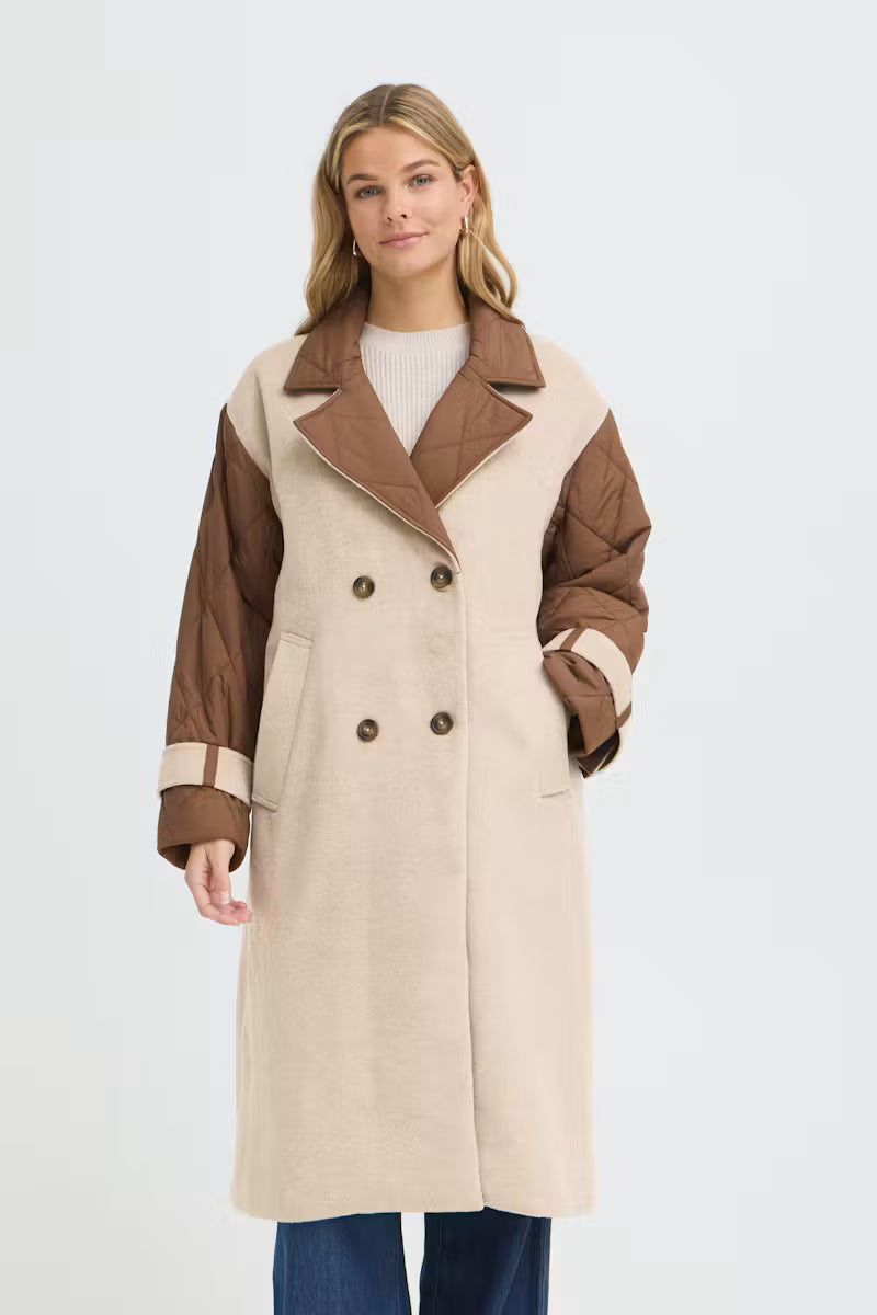 Cream and coffee Fransa coat