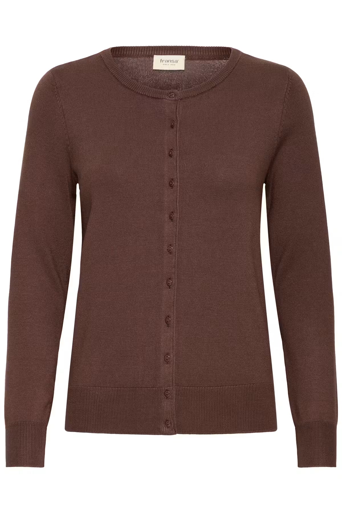 Fransa basic cardigan brown