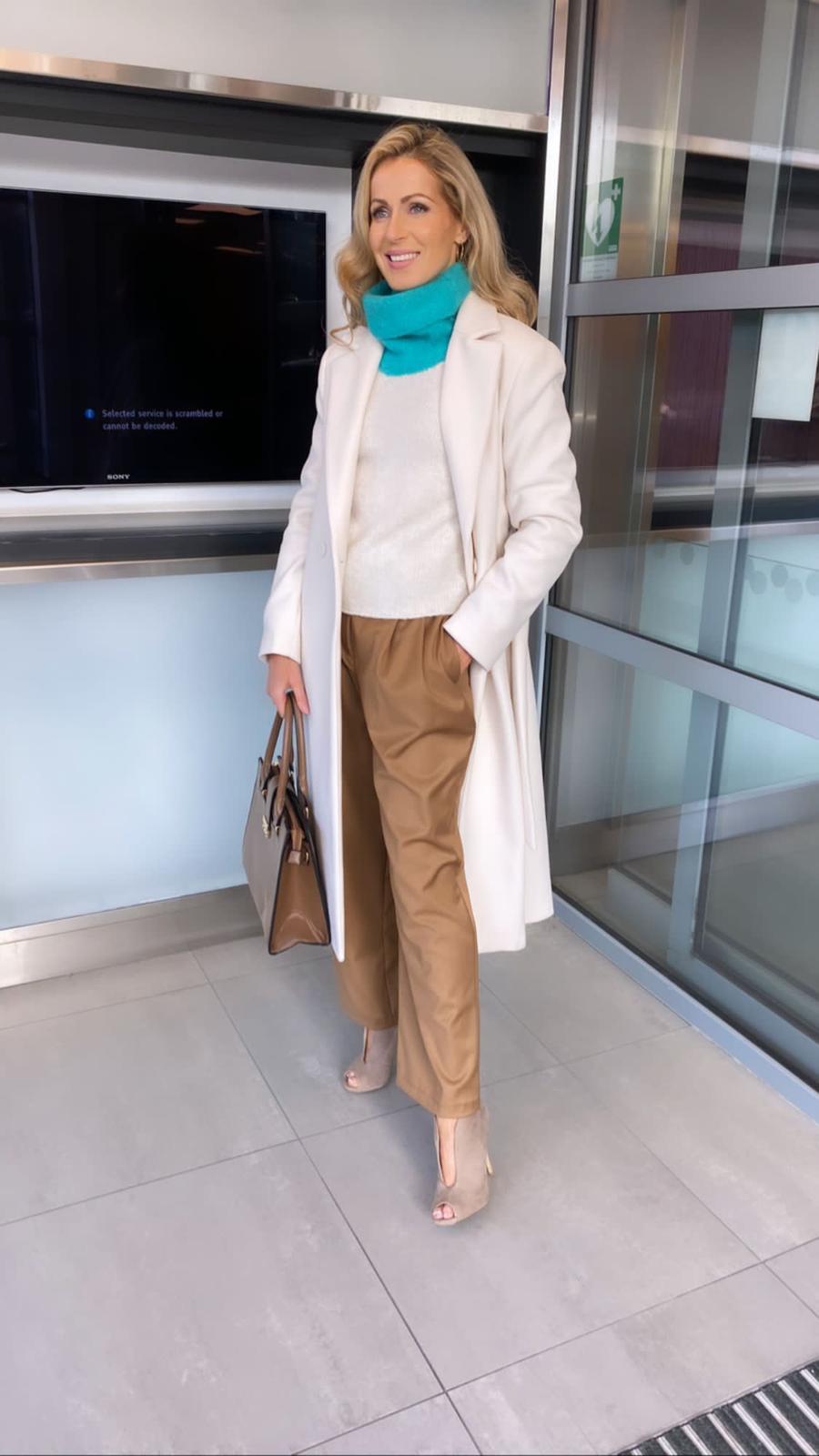 Pia B Concept Cream belted coat