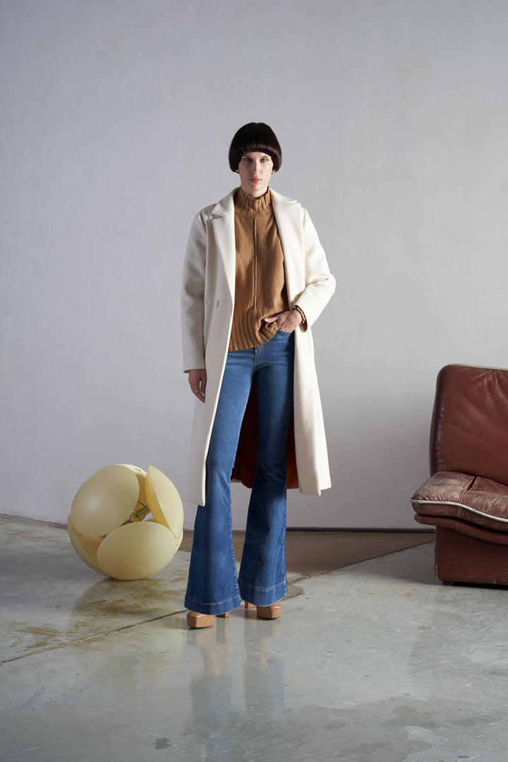 Pia B Concept Cream belted coat
