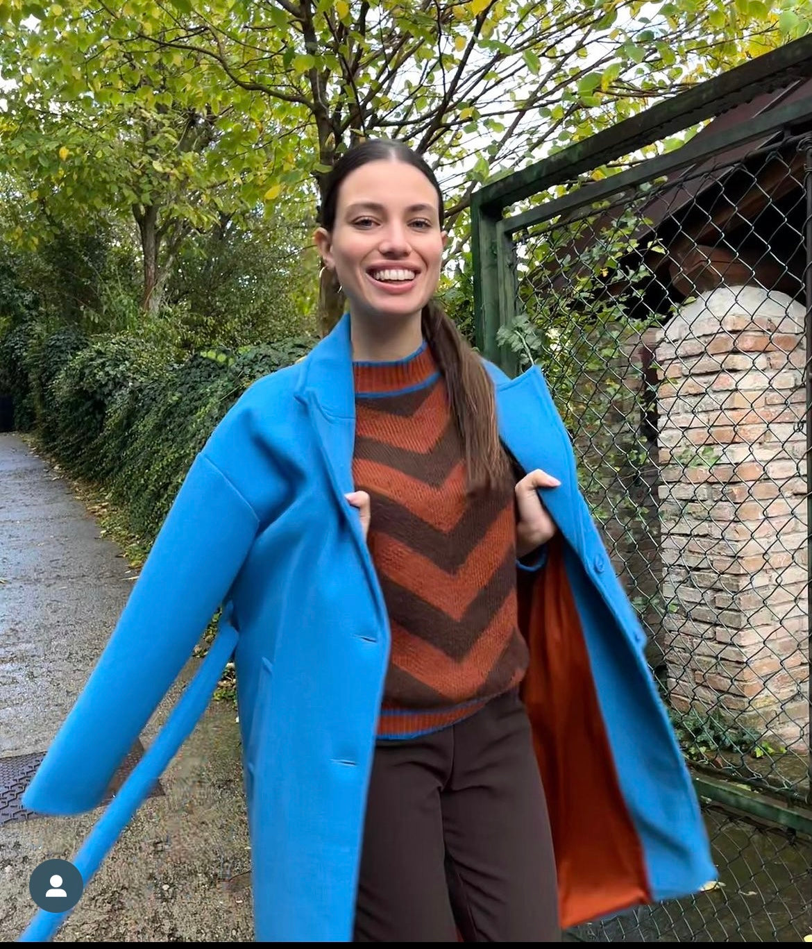 Pia B Concept Puffo Blue belted coat
