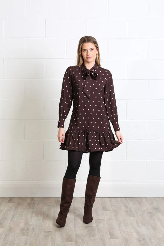 Rant & Rave Annabelle Dress Brown Dot