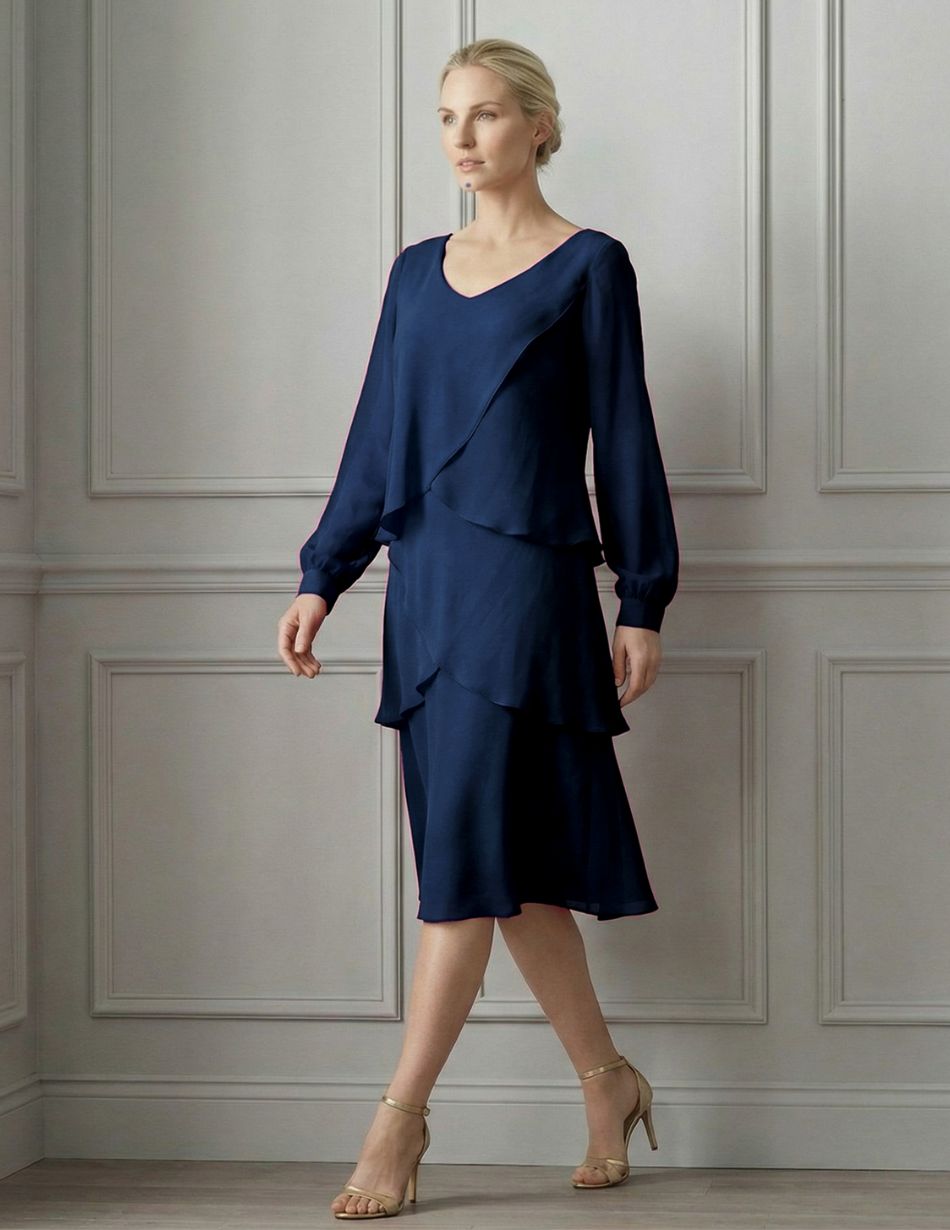 Allison Navy waterfall dress
