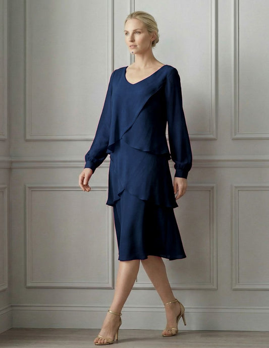 Allison Navy waterfall dress