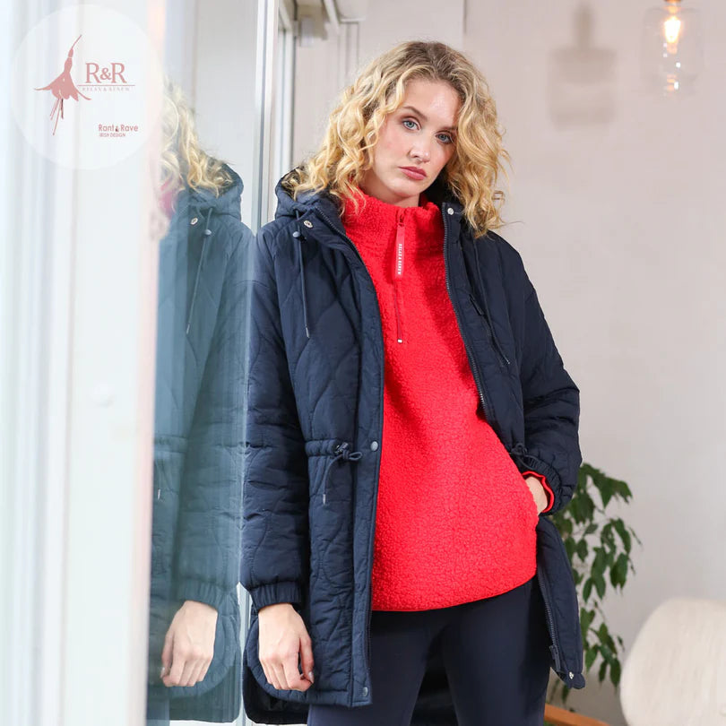 RELAX AND RENEW TOMATO COLOUR HALF ZIP