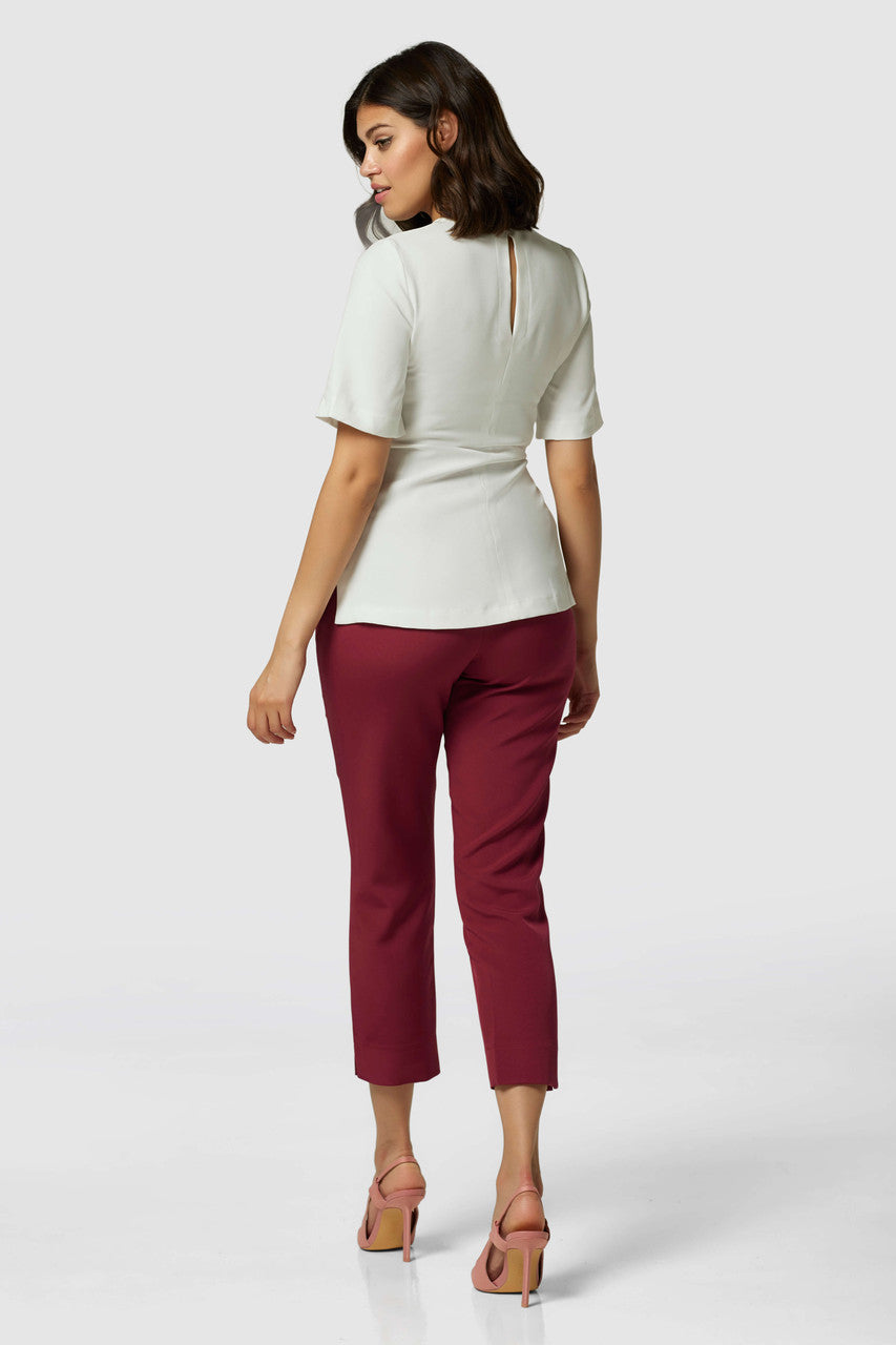 Short sleeve top white top with tie