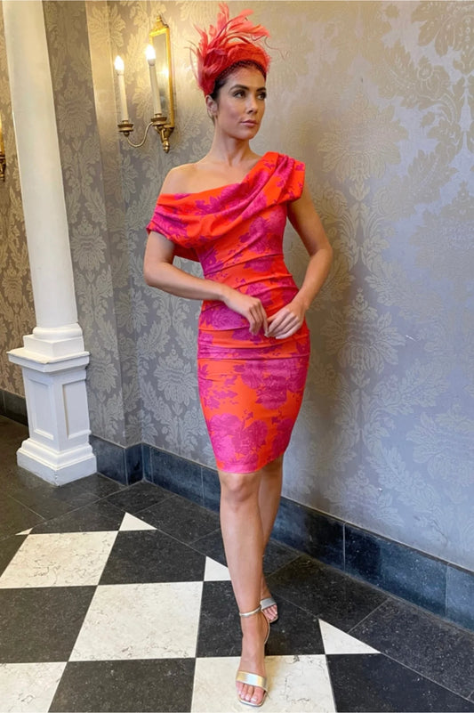 Atom Chromium Dress Orange/Fuschia