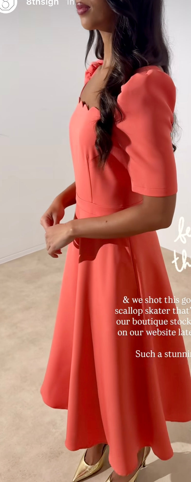 CORAL SCALP NECKLINE 8TH SIGN DRESS