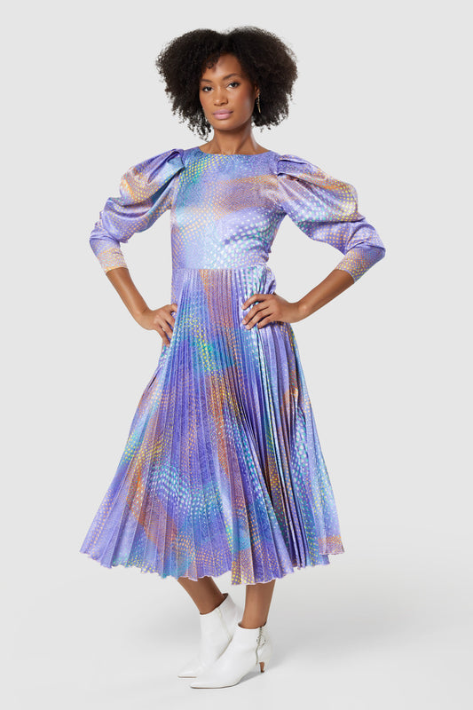 Closet London purple pleated dress