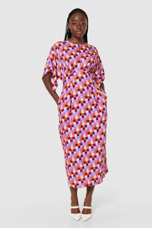 CLOSET LONDON LILAC MULTI PURPLE A-LINE DRESS