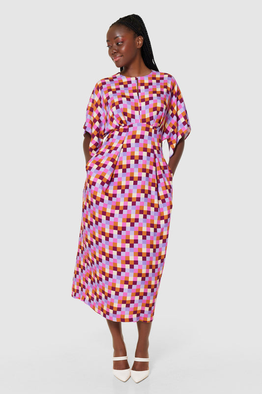 CLOSET LONDON LILAC MULTI PURPLE A-LINE DRESS