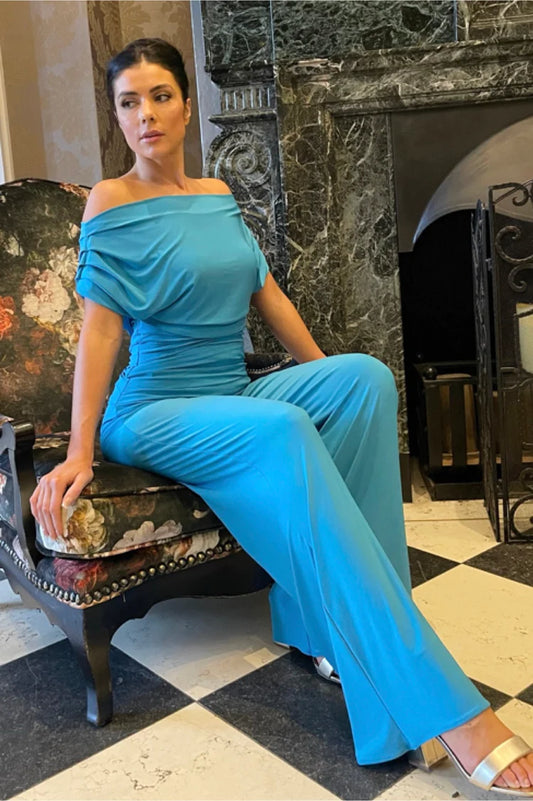 Atom Carbon jumpsuit with sleeves turquoise