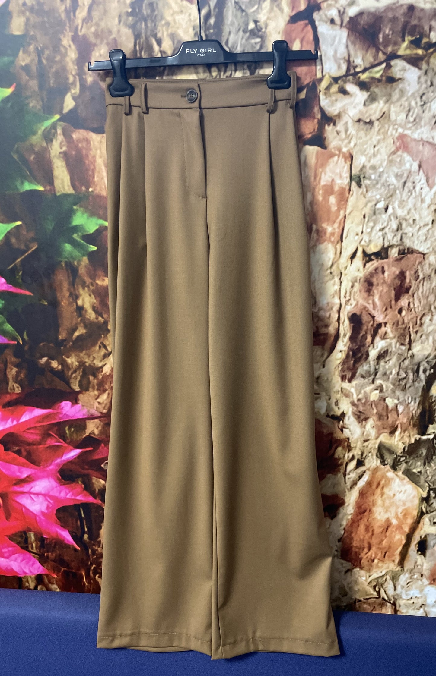 Camel/tan wide leg trousers