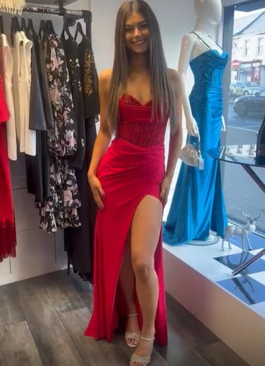 CANNOT BE PURCHASED ONLINE -INSTORE ONLY BEADED CORSET DEBS/ TY BALLGOWN DRESS