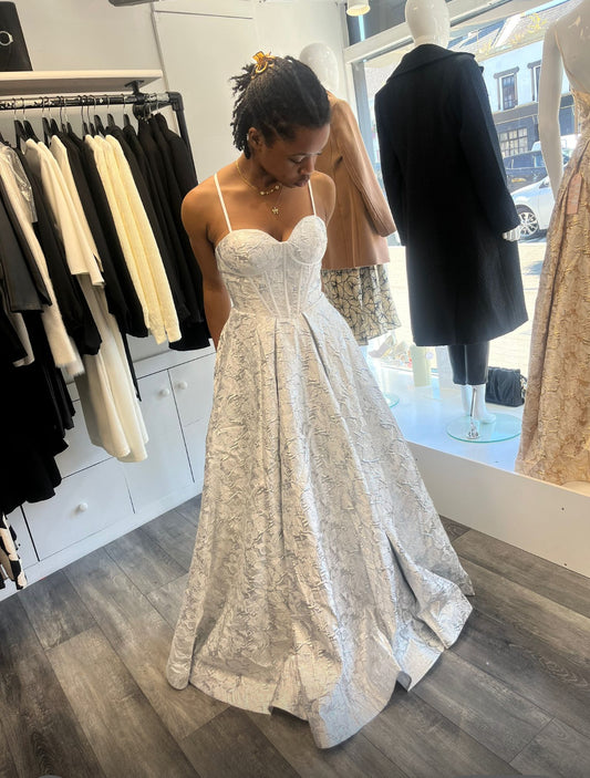 CANNOT BE PURCHASED ONLINE -INSTORE ONLY SILVER PRINCESS DEBS / TY BALLGOWN DRESS