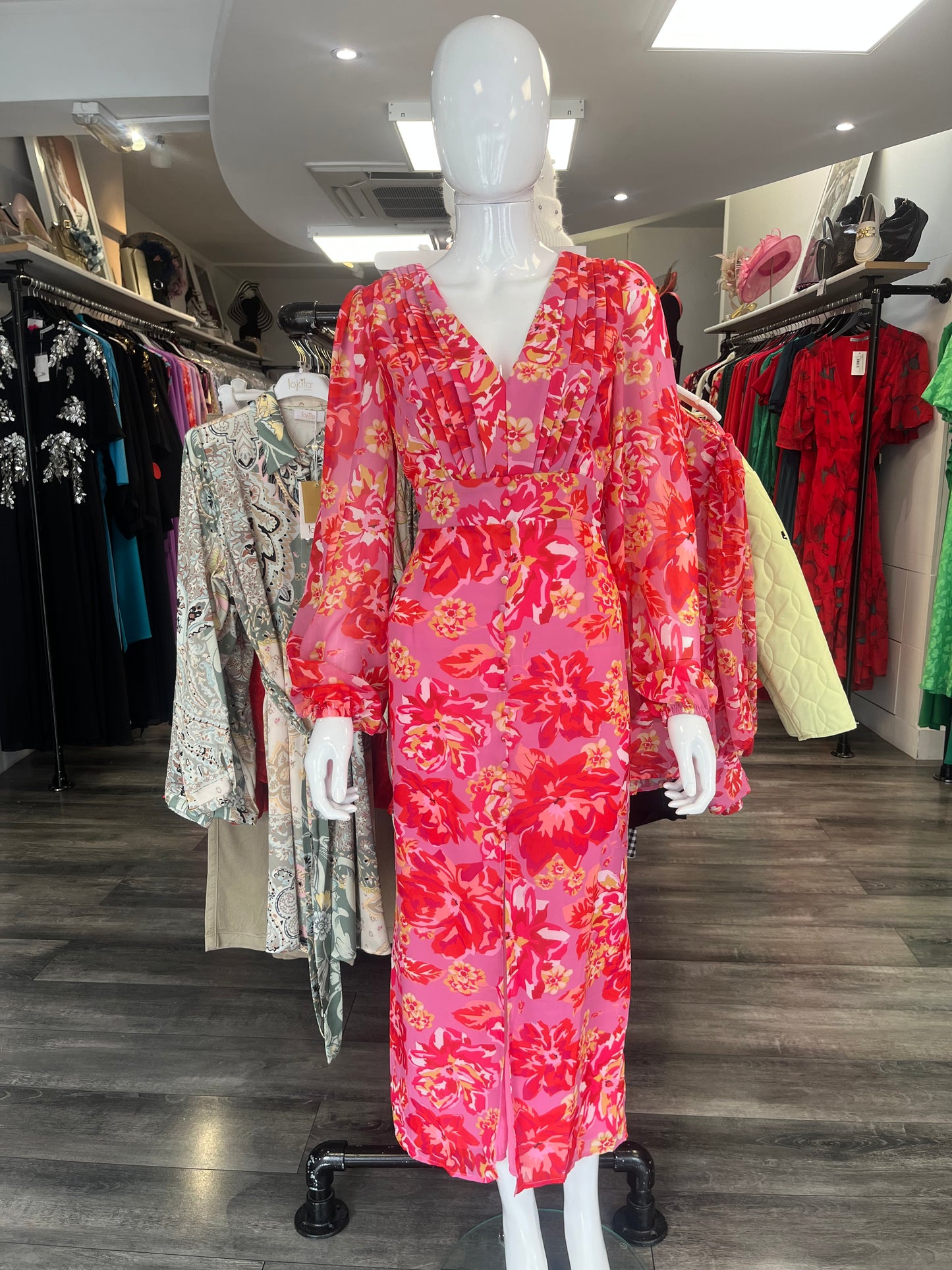 SJ THE LABEL FLORAL MIDI DRESS