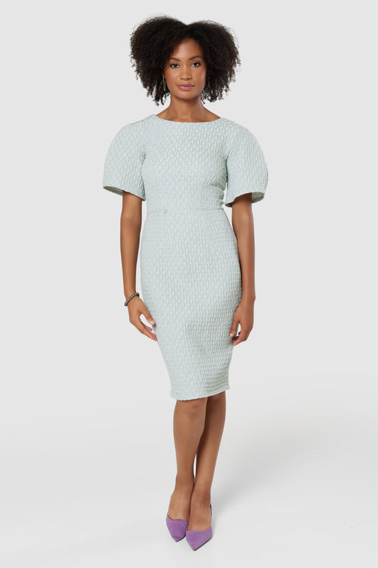 CLOSET LONDON MINT GREEN V-BACK PENCIL MIDI DRESS