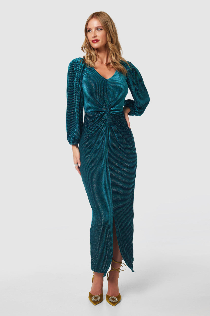 CLOSET LONDON JADE GREEN PENCIL TWIST DRESS