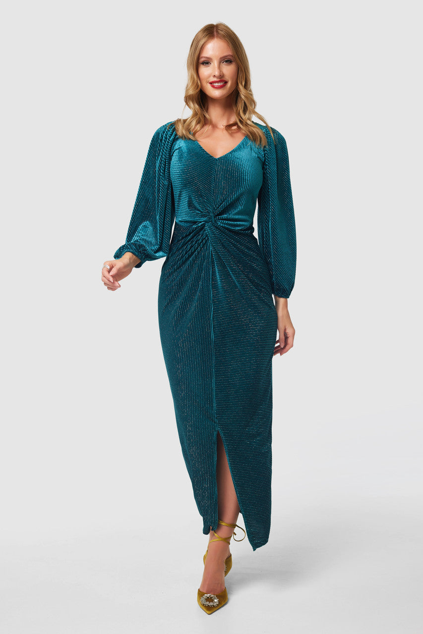 CLOSET LONDON JADE GREEN PENCIL TWIST DRESS