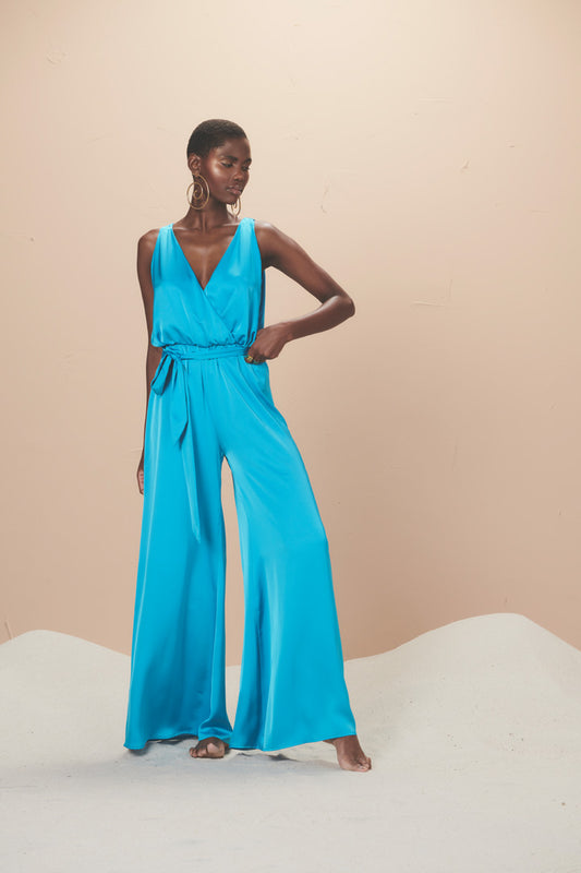 Pia B Turquoise Jumpsuit