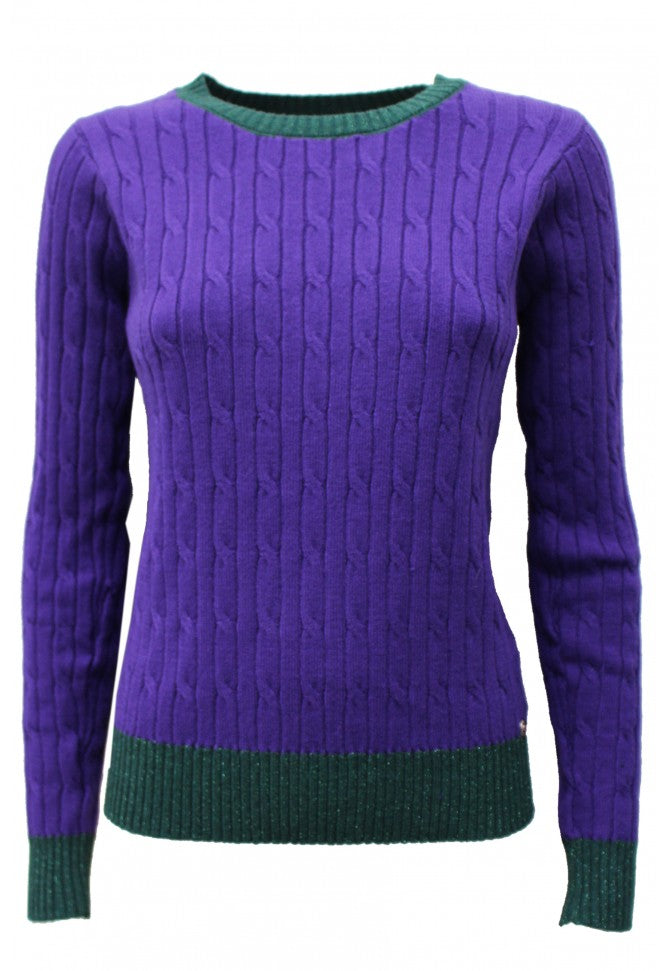 FLY GIRL ROUND NECK JUMPER GLITTER NECK DETAIL