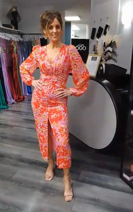 SJ THE LABEL FLORAL MIDI DRESS