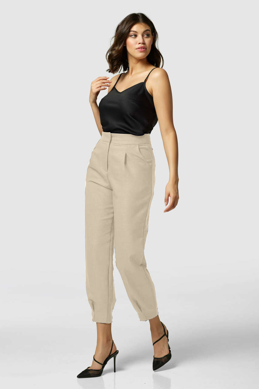 CLOSET LONDON STONE HIGH WAIST TROUSERS