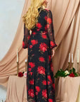 Hope and Ivy : The Camilla red pattern dress