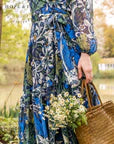 Hope and ivy blue wrap maxi dress
