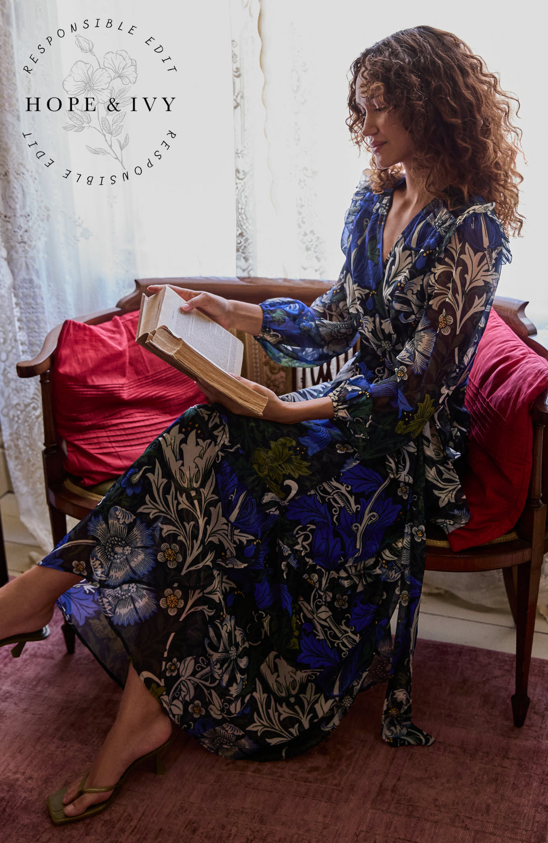 Blousen blue wrap maxi dress