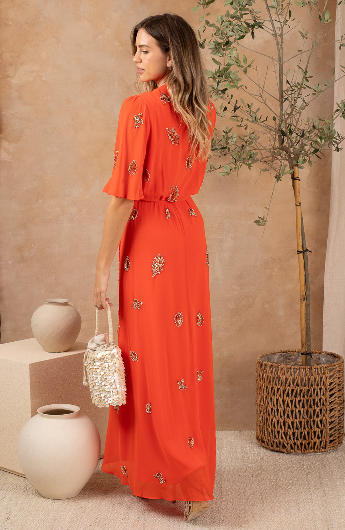 The Alana Embellished Wrap Dress