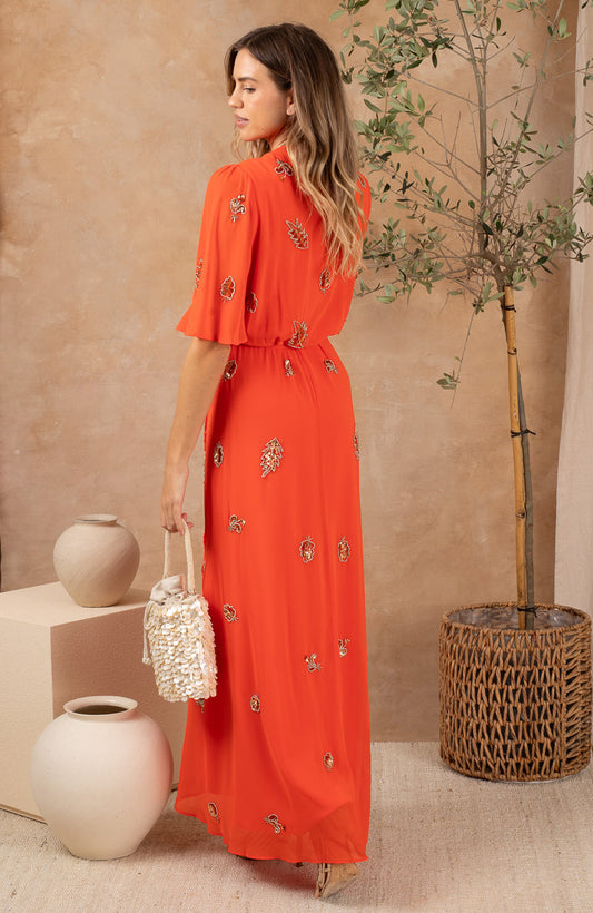 The Alana Embellished Wrap Dress