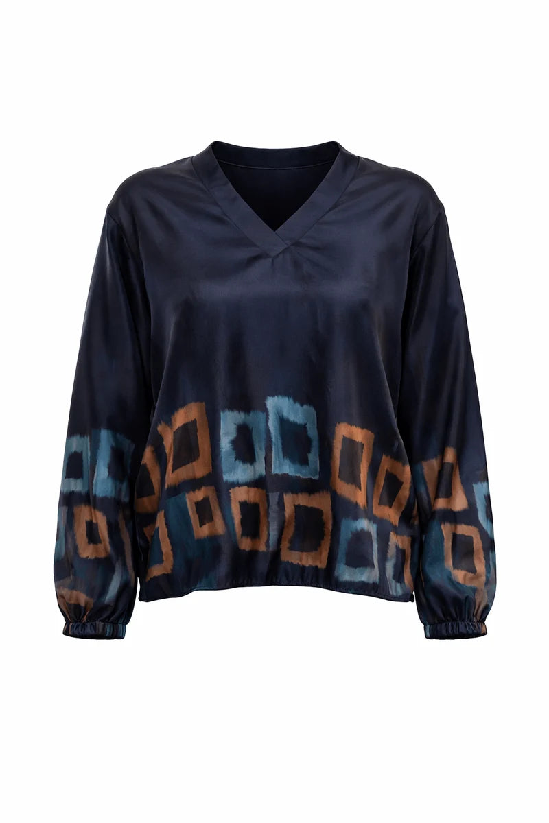 Peruzzi Blurred Square printed top