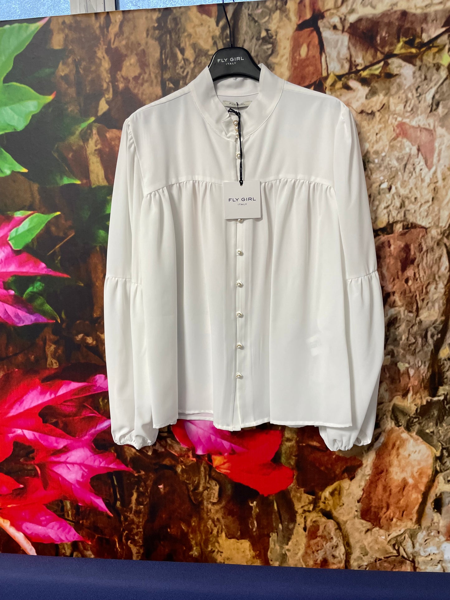 White pearl blouse