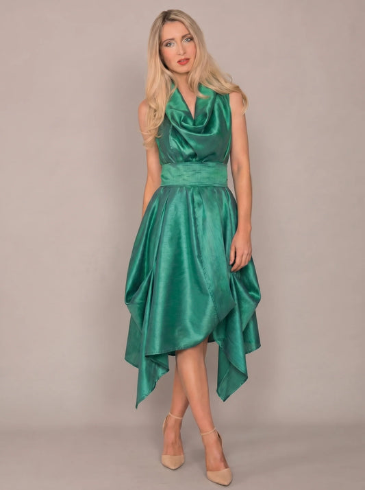 Jolaby wrap rouched dress green