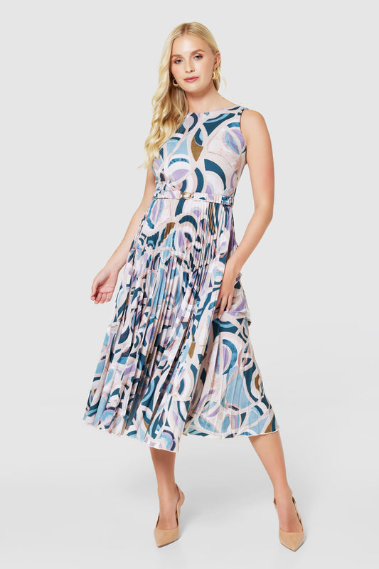 CLOSET LONDON PINK BLUSH PLEATED MIDI DRESS