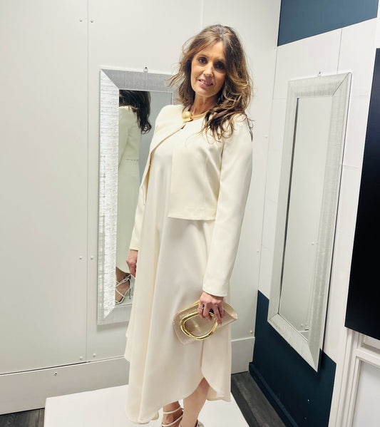 Cream dress and bolero jacket