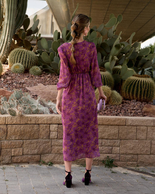 Gigi purple dress with floral print