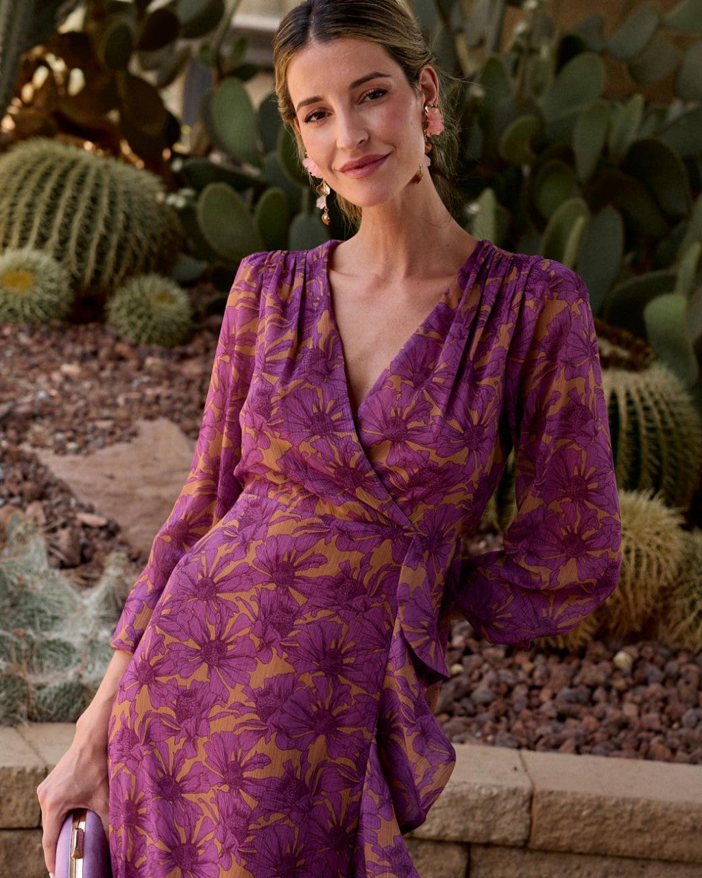 Gigi purple dress with floral print