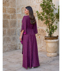 Long villa dress in plum